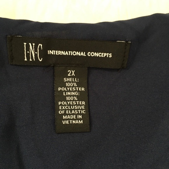 INC blouse Floral Print  Brit top smocked plus size buttons up front tie - Picture 4 of 15